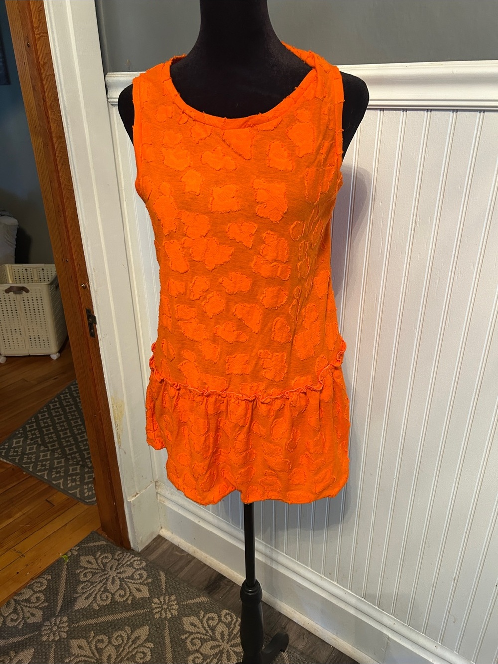 Michael Kors Orange Textured Sleeveless Top